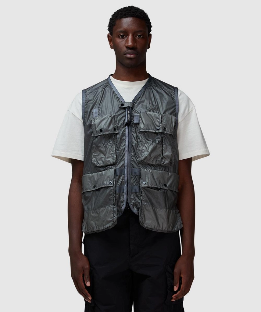 CP Company Cs Ii Logo Vest (Smoked Pearl - 2Xl) - Size 2XL